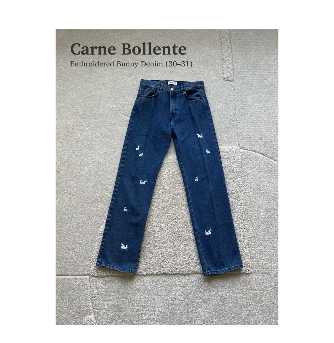 까르네 볼렌테 레빗 자수 스트레이트 데님 (30-31) 상품이미지1
