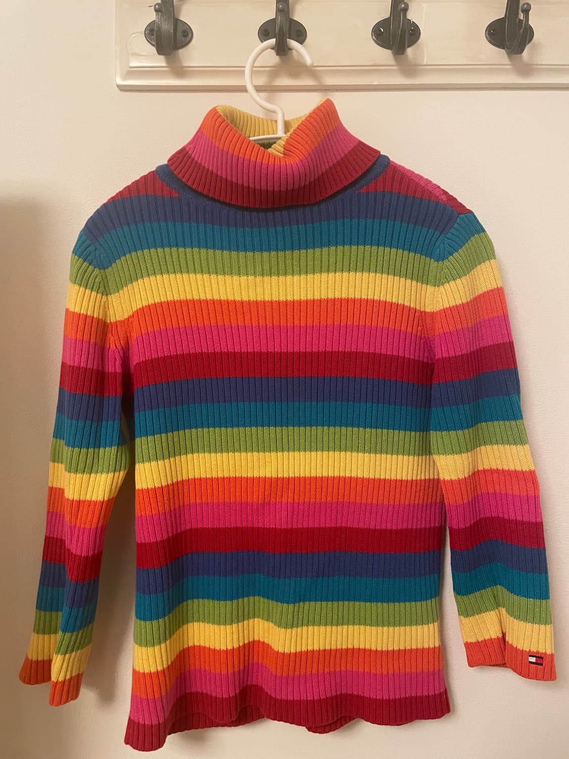 Tommy Hilfiger 레인보우 칠부 골지 니트 상품이미지1