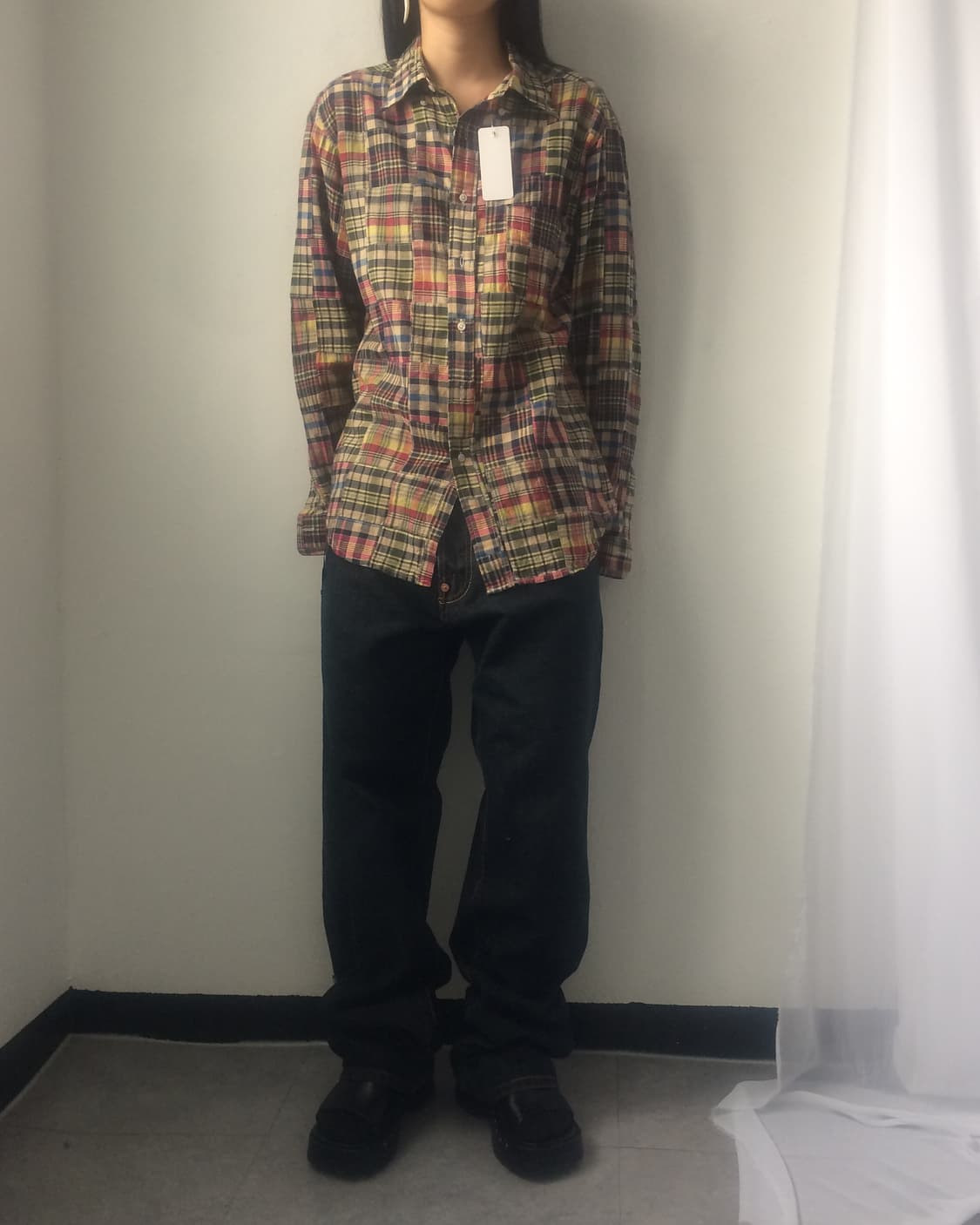 Patch work check pattern shirt 상품이미지4