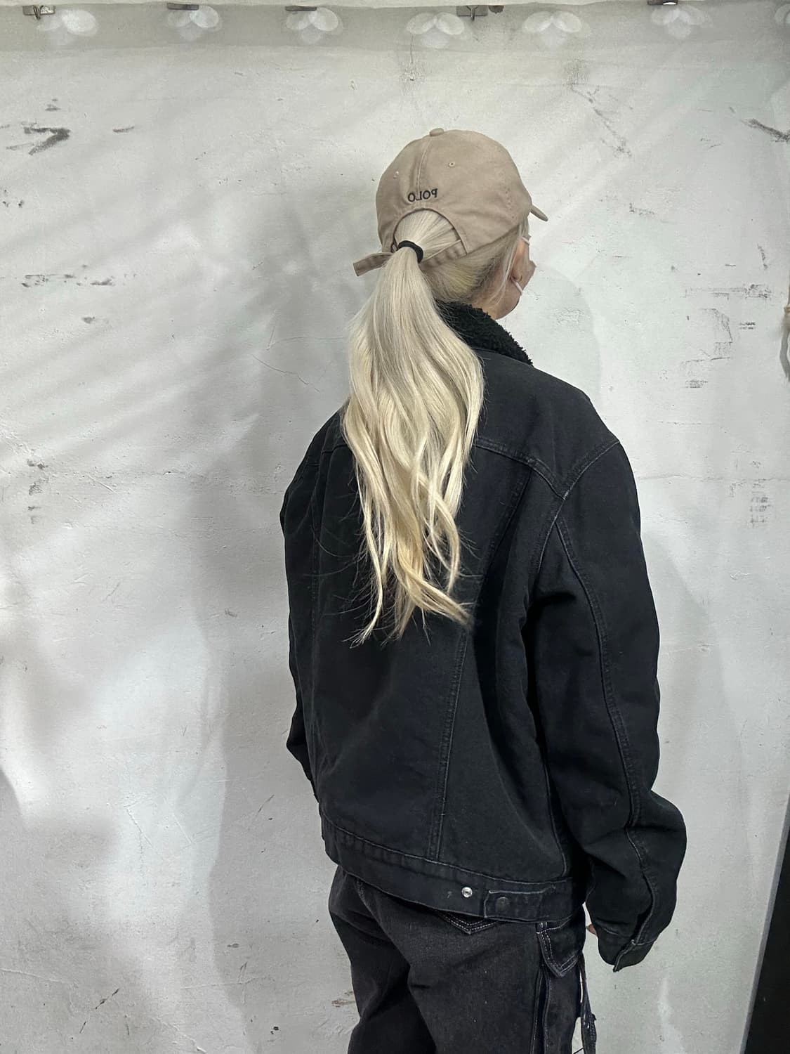 리바이스 일본판 쉐르파 안감 기모 뽀글이 흑청 데님 트럭커 청자켓 L 상품이미지3