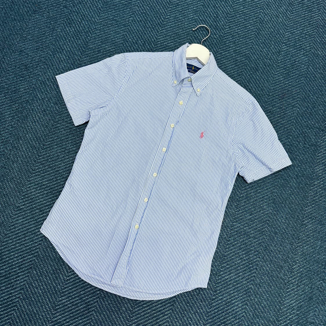 [S] 폴로 시어서커 스트라이프 반팔 셔츠 상품이미지1