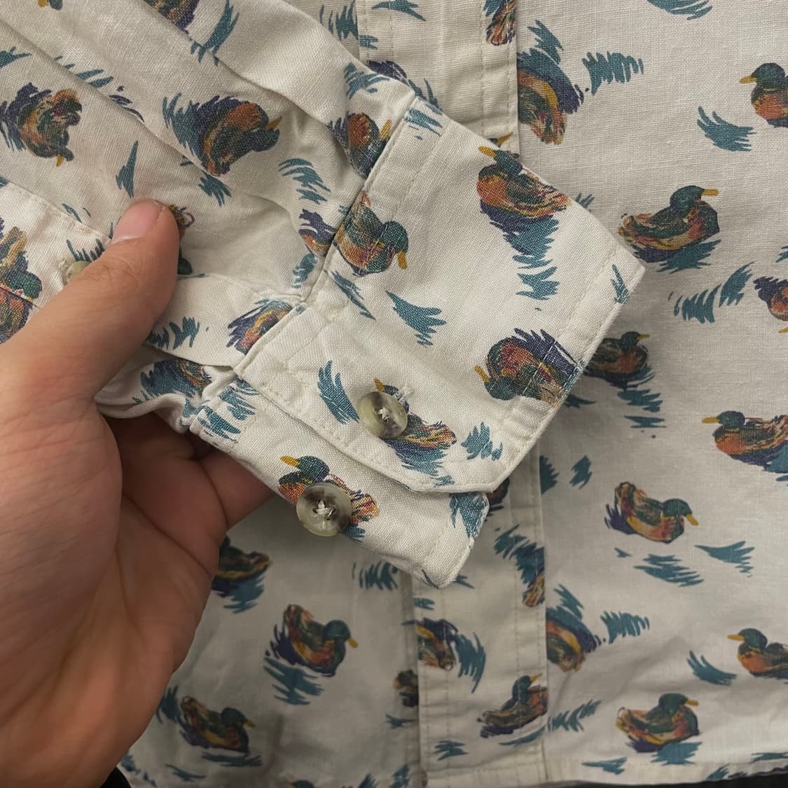 90s 랭글러 러기드 웨어 청둥오리 애니멀 패턴 포켓 셔츠 N297 상품이미지6