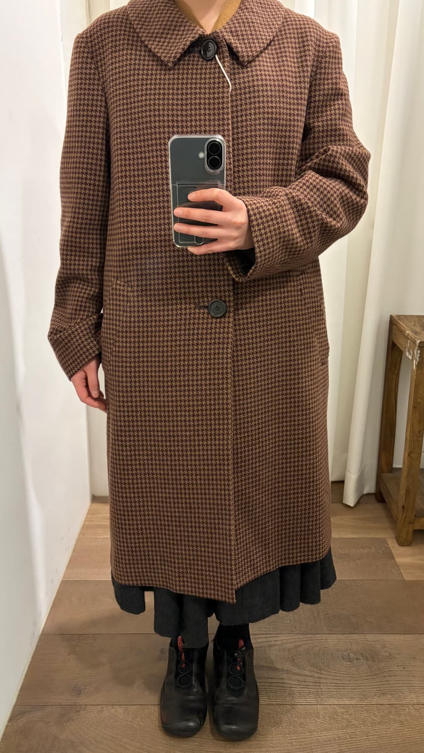 Houndstooth Pattern Wide Coat 상품이미지3