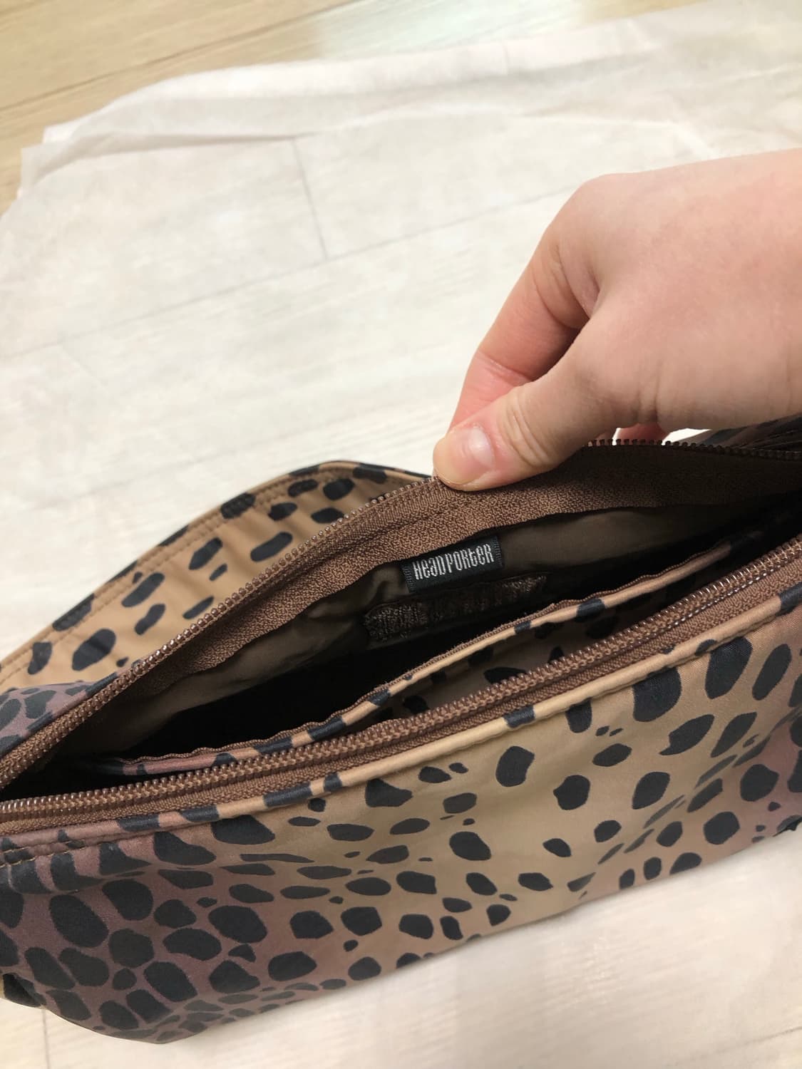 헤드포터 레오파드 사각 나일론 숄더백 핸드백 가방 상품이미지8
