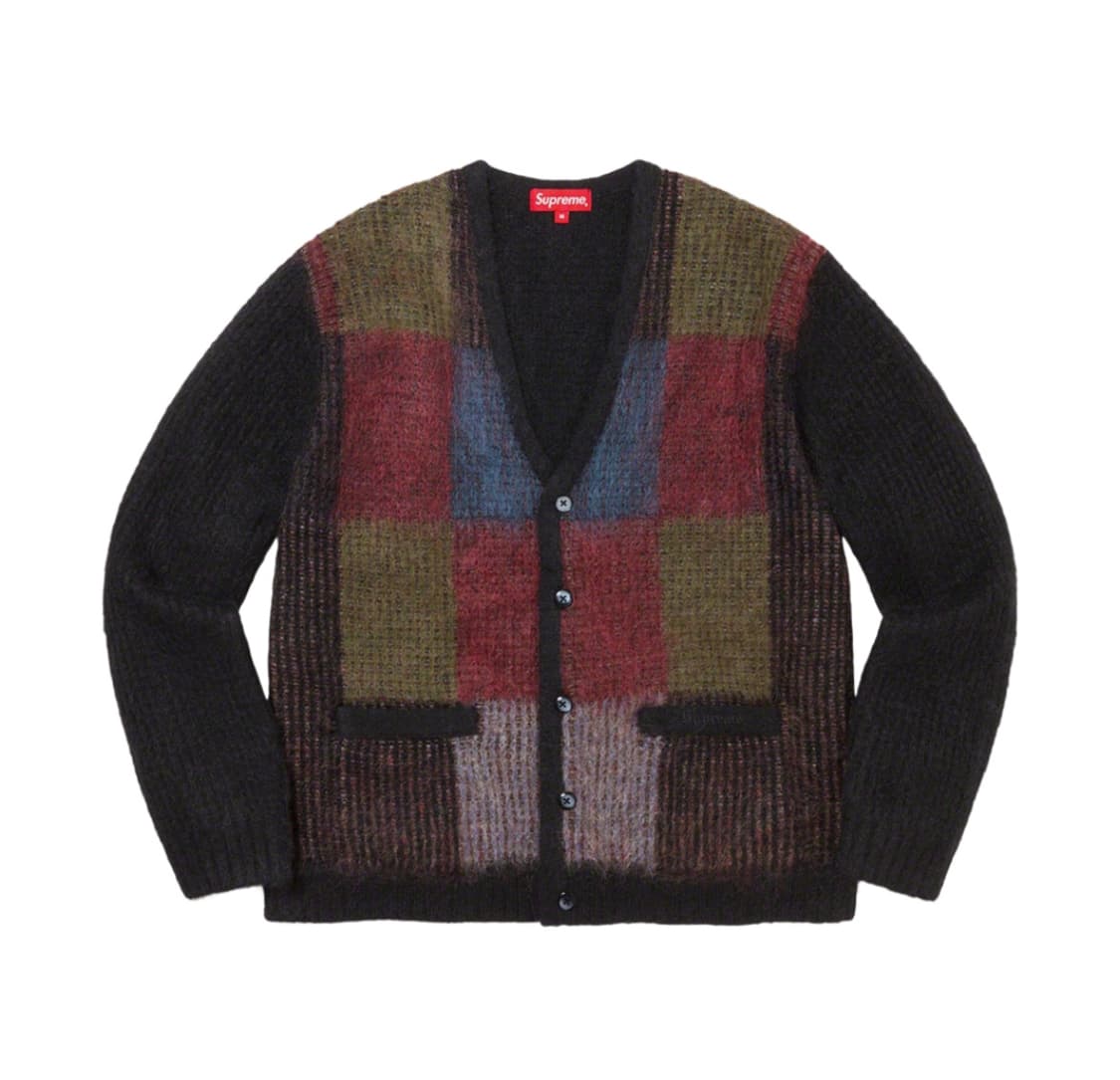 [XL] 슈프림 브러쉬드 그리드 가디건 블랙 상품이미지10