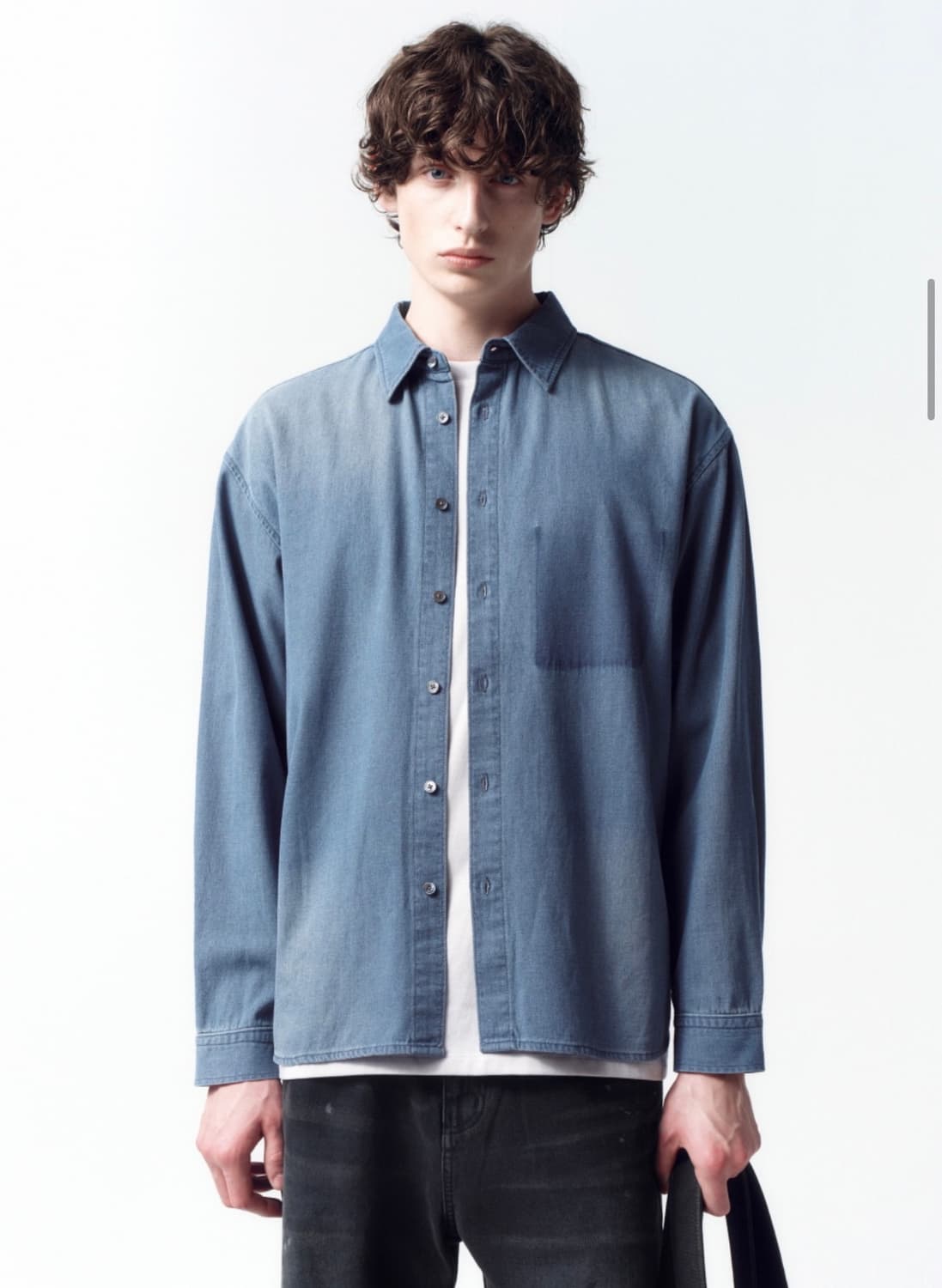 인사일런스 고스트 포켓 데님 셔츠 WASHED BLUE L사이즈 상품이미지2