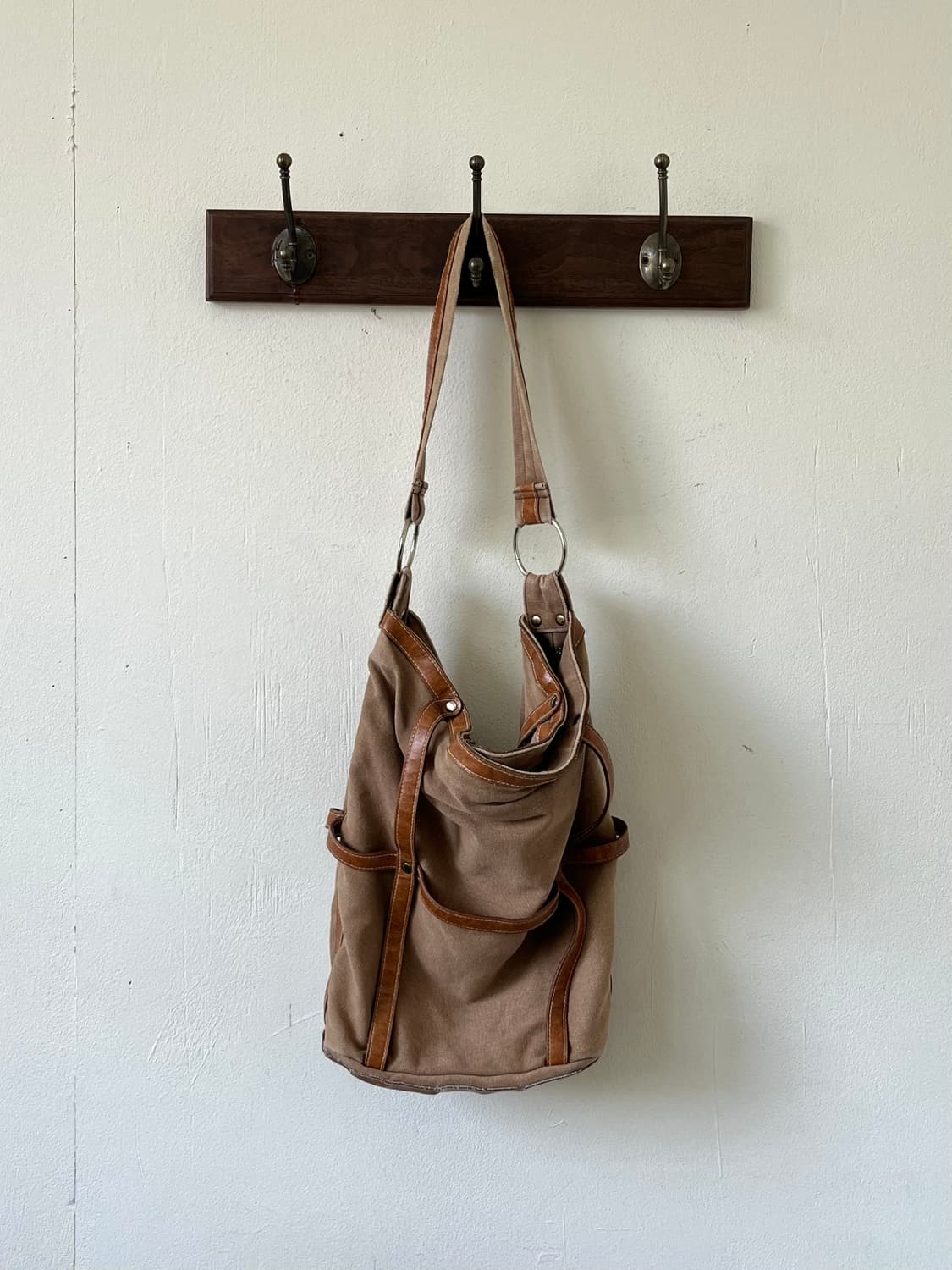 90‘s KAZZOC 캔버스 레더 쇼퍼백 상품이미지1