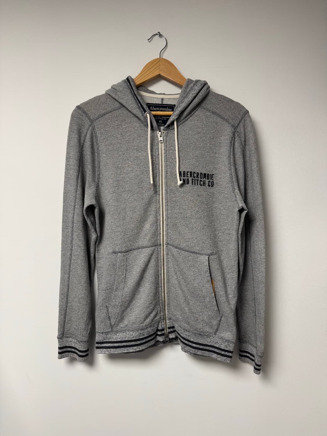 아베크롬비 y2k 와플 보카시 그레이 후드집업 니트 xs 상품이미지2