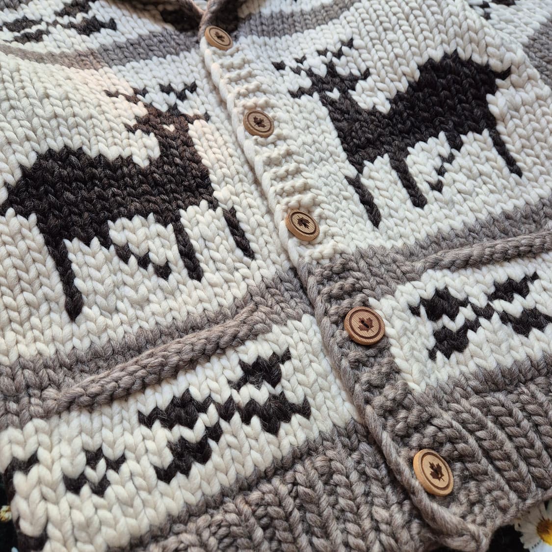 KISITAU 사슴 패턴 캐나다 코위찬 M 상품이미지2