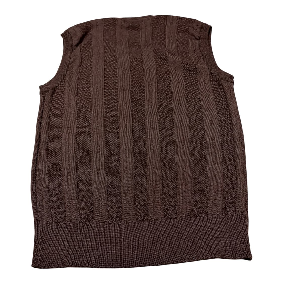 발렌시아가 90s 올드스쿨 초코브라운 금장 니트 베스트 상품이미지2