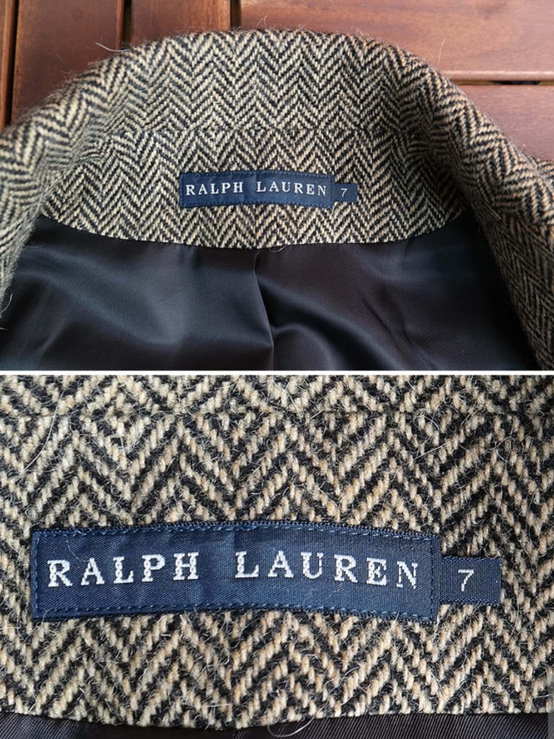 랄프로렌 양모,알파카 헤링본 롱 코트~우먼44~55 상품이미지9