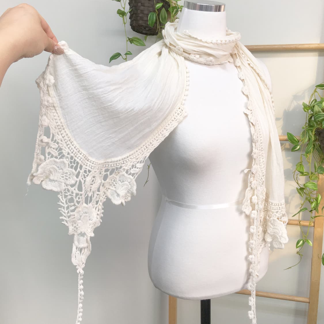 JPN/ 얇은스카프 모리걸스카프 오리엔탈스카프 레이스스카프  상품이미지1