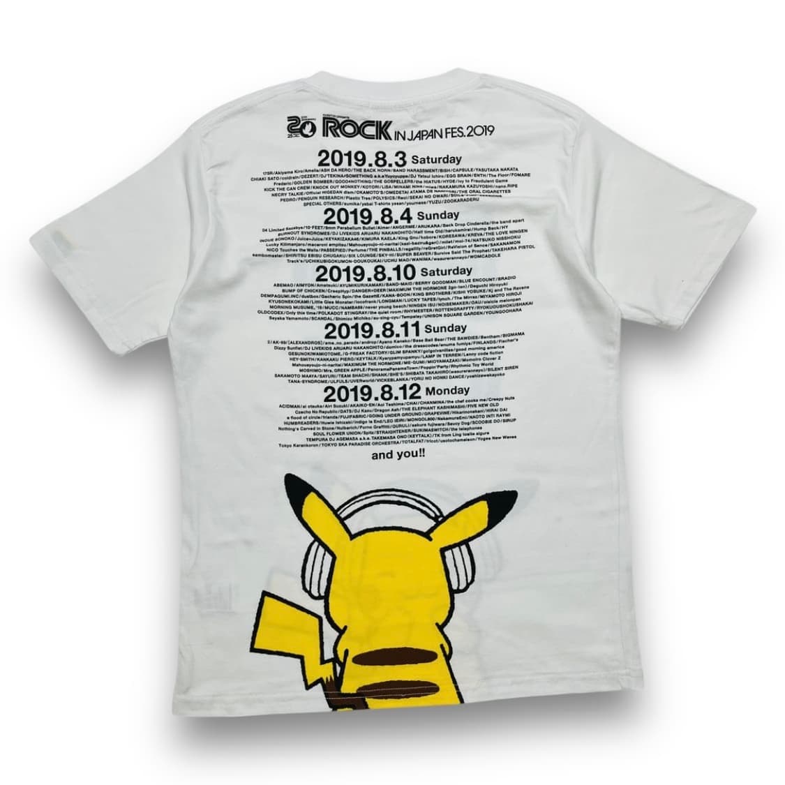 Rock In Japan 2019s 피카츄 헤드폰 콜라보 티셔츠 상품이미지3