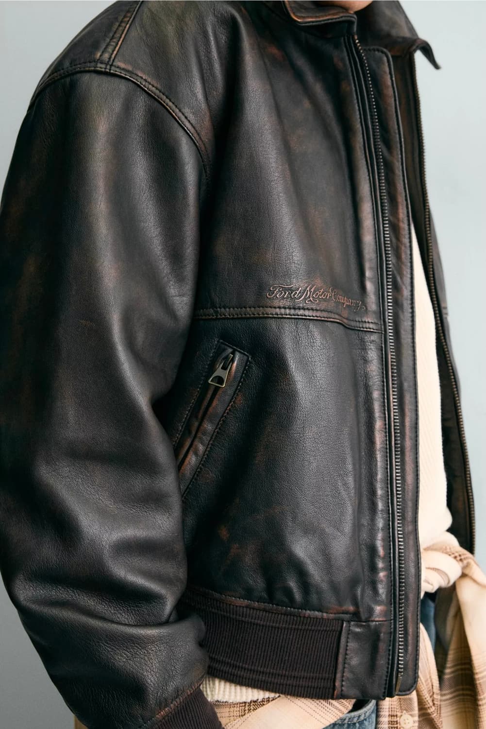 [M]자라 포드 레더 자켓 상품이미지4