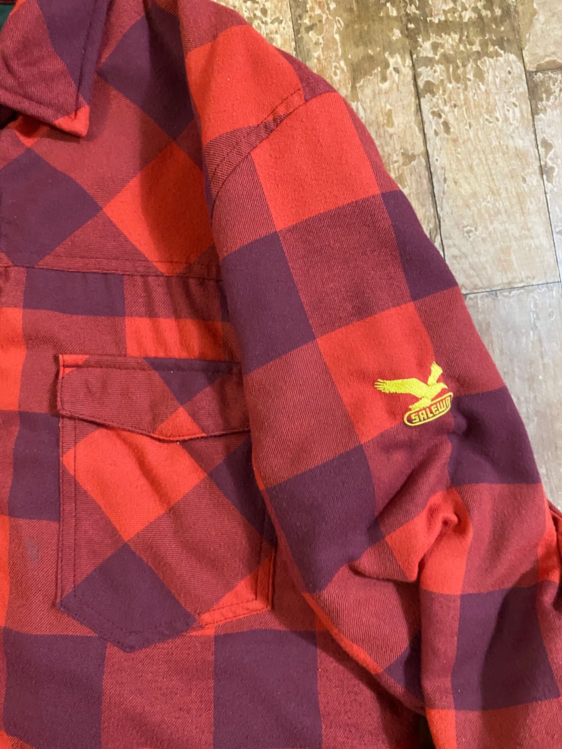 Salewa 누빔 레드 체크 셔츠 남방 ( 105 ) 상품이미지3