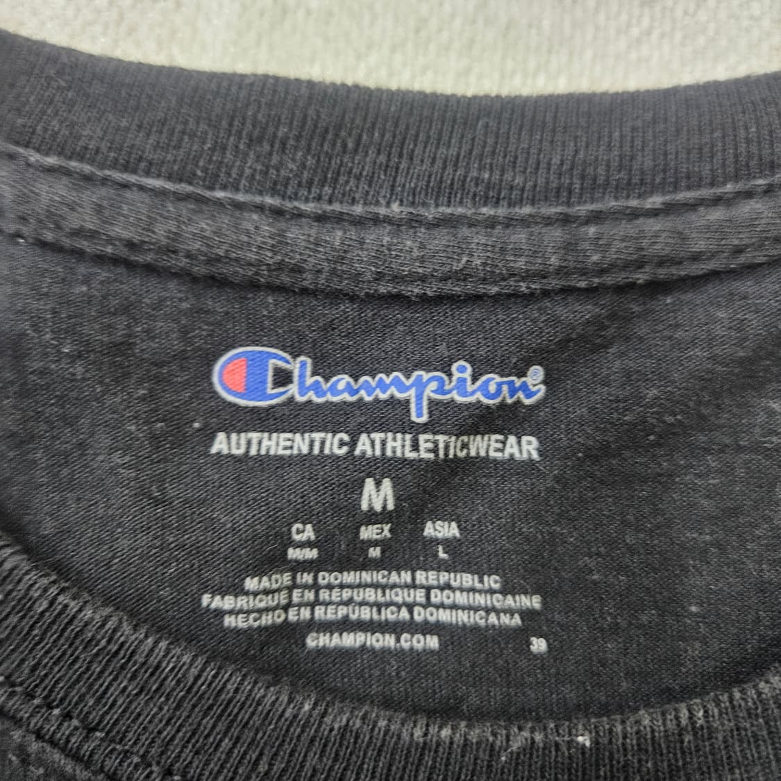 M 챔피온 블랙 코튼 반팔티 0316Y 상품이미지3