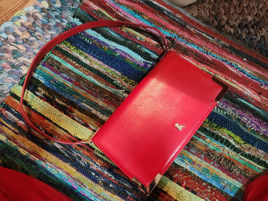 카운테스마라 빈티지 소형 레드 소가죽 백 상품이미지2