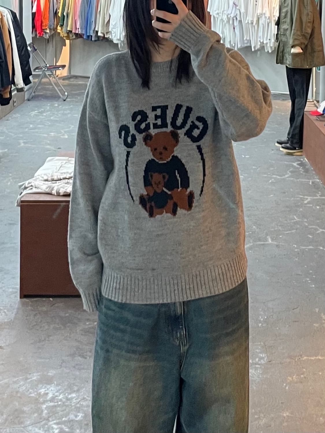 게스진스 곰돌이 그레이 니트 H1453 상품이미지1