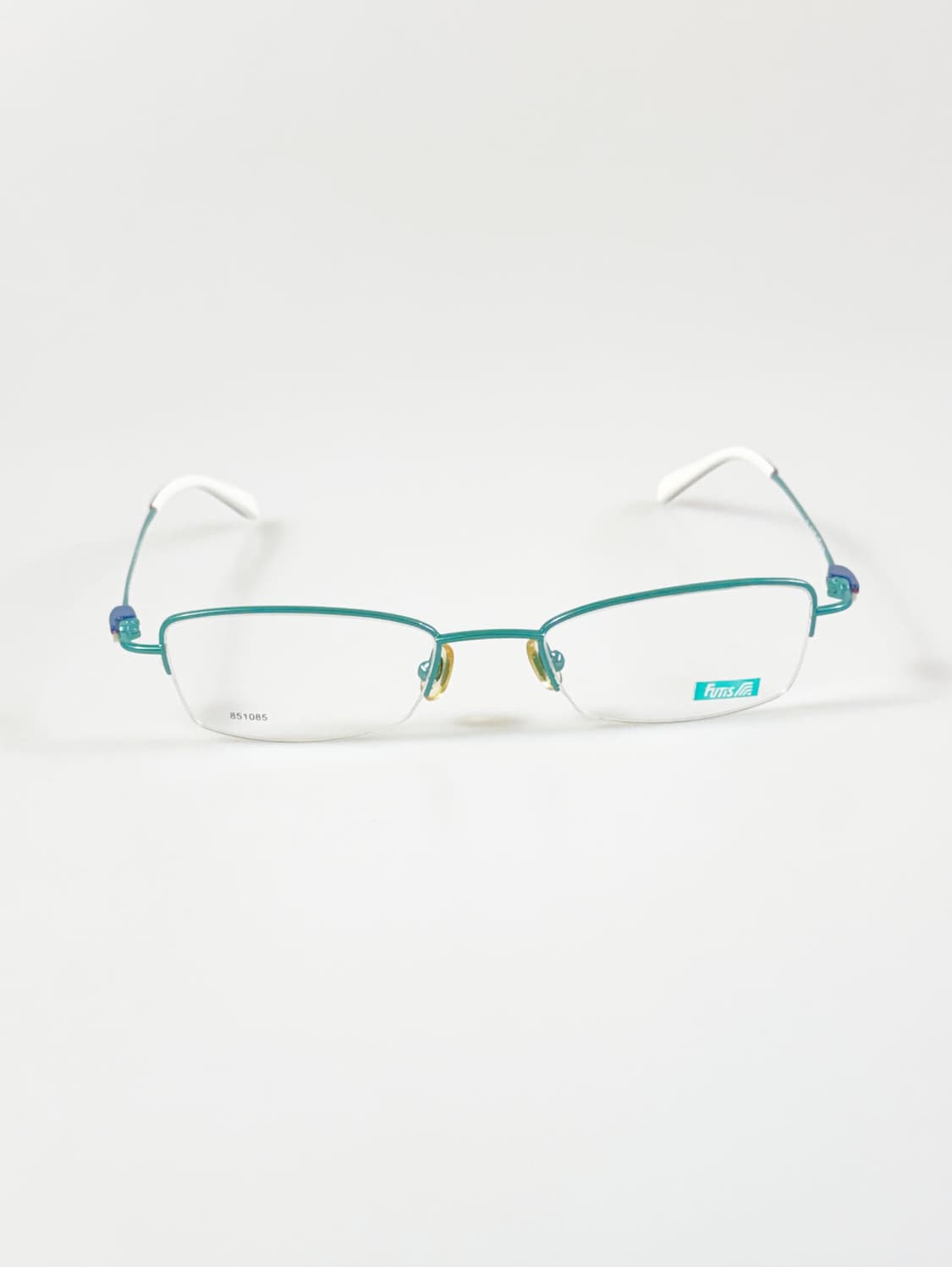 90s FUTIS 터콰이즈 반무테 스퀘어 메탈 빈티지 안경 상품이미지1