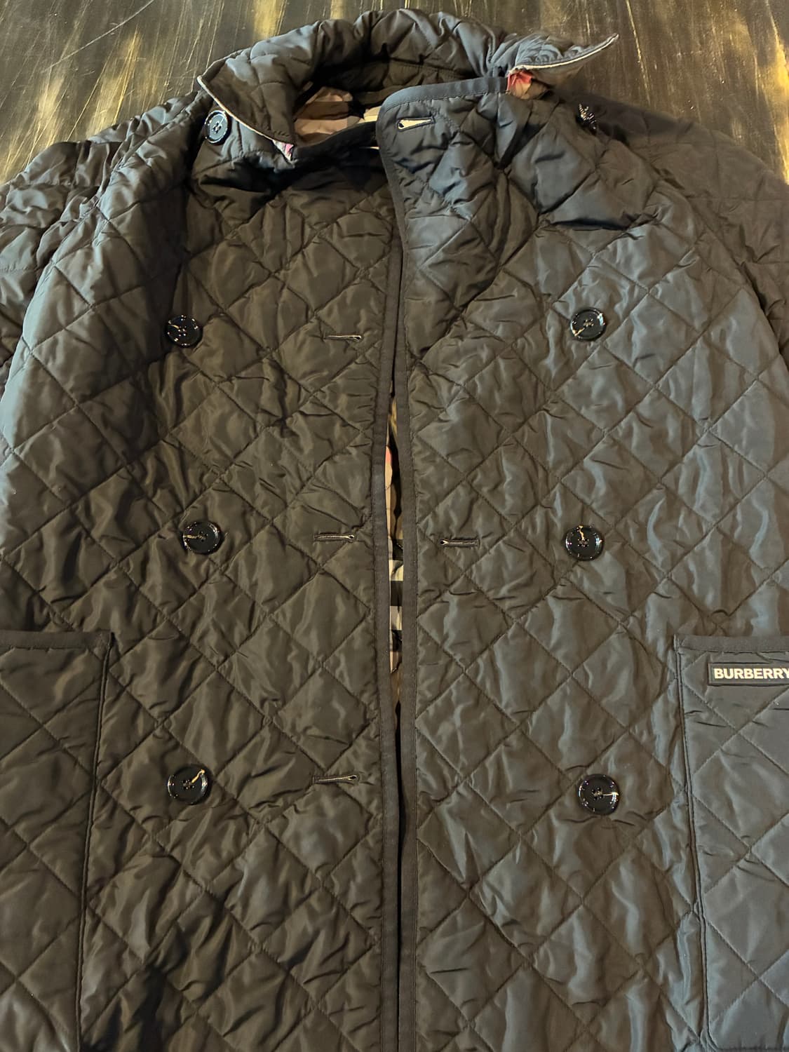 M) 버버리 타이팅 퀄팅 코트 블랙 상품이미지8