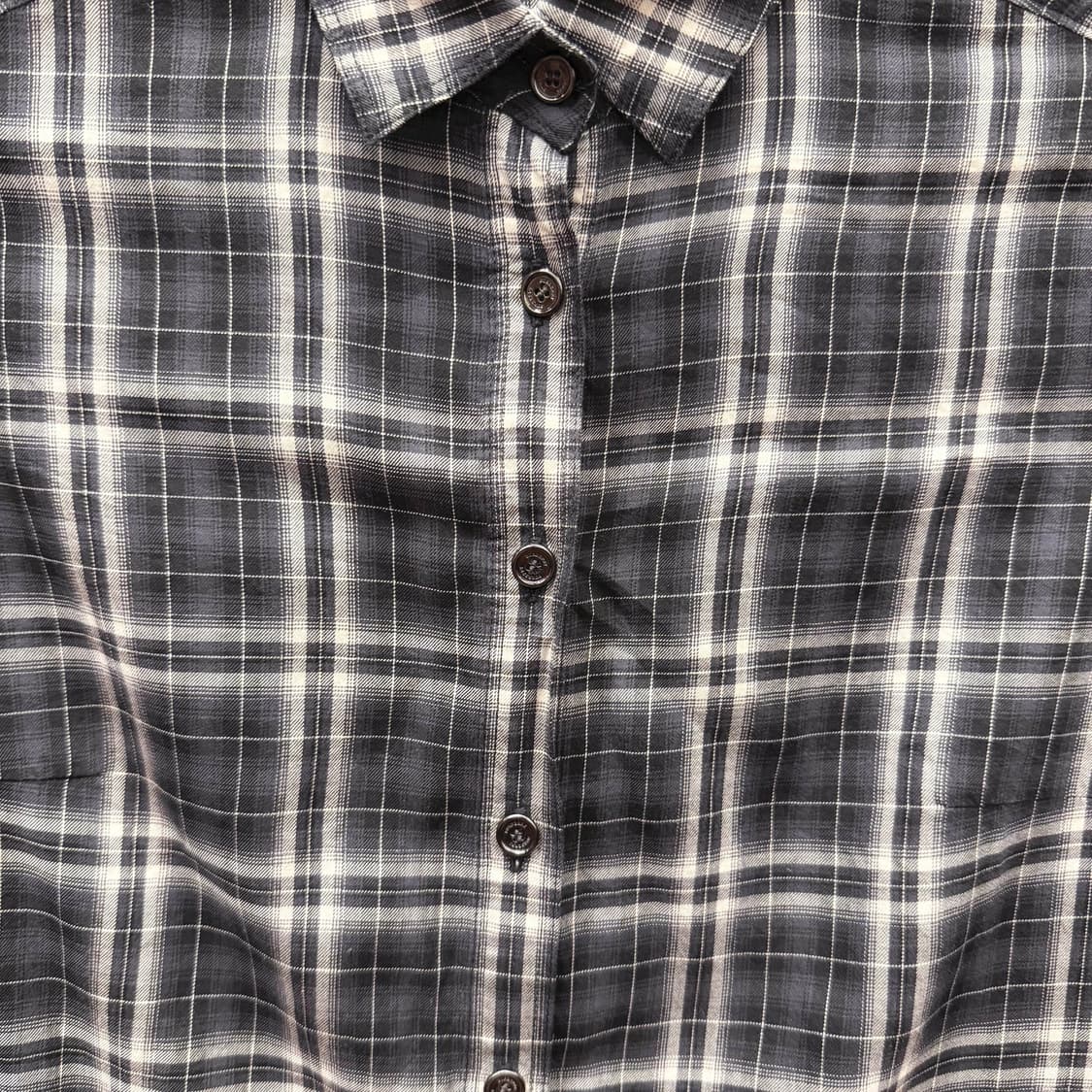 버버리 런던 클래식 체크 셔츠 버튼업 카라 패턴 디테일 슬림핏 블랙 상품이미지6