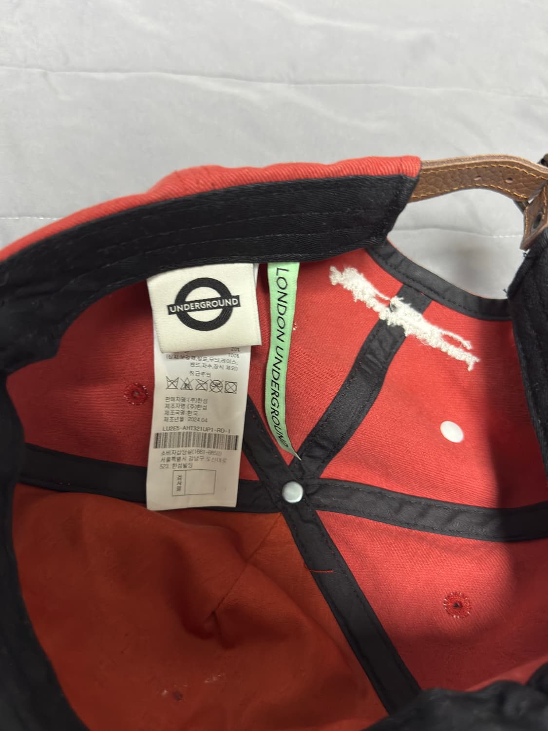 런던언더그라운드 볼캡 레드 상품이미지5