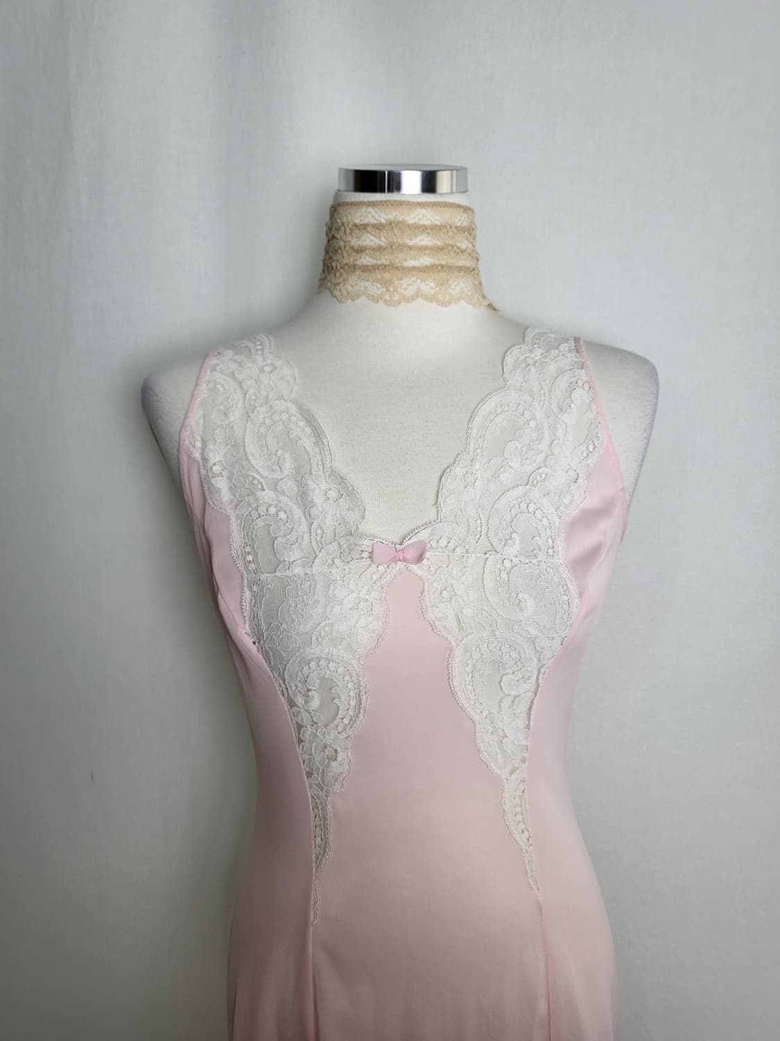 빈티지 파스텔 핑크 슬립 원피스 상품이미지3