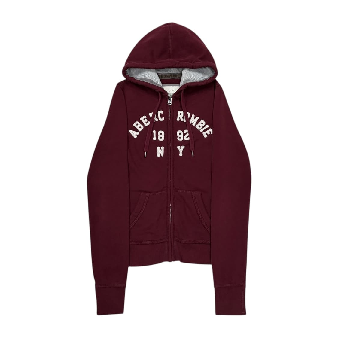 아베크롬비 빈티지 버건디 마룬 와인 딱붙핏 기모 후드집업 Y2K 자켓 상품이미지1