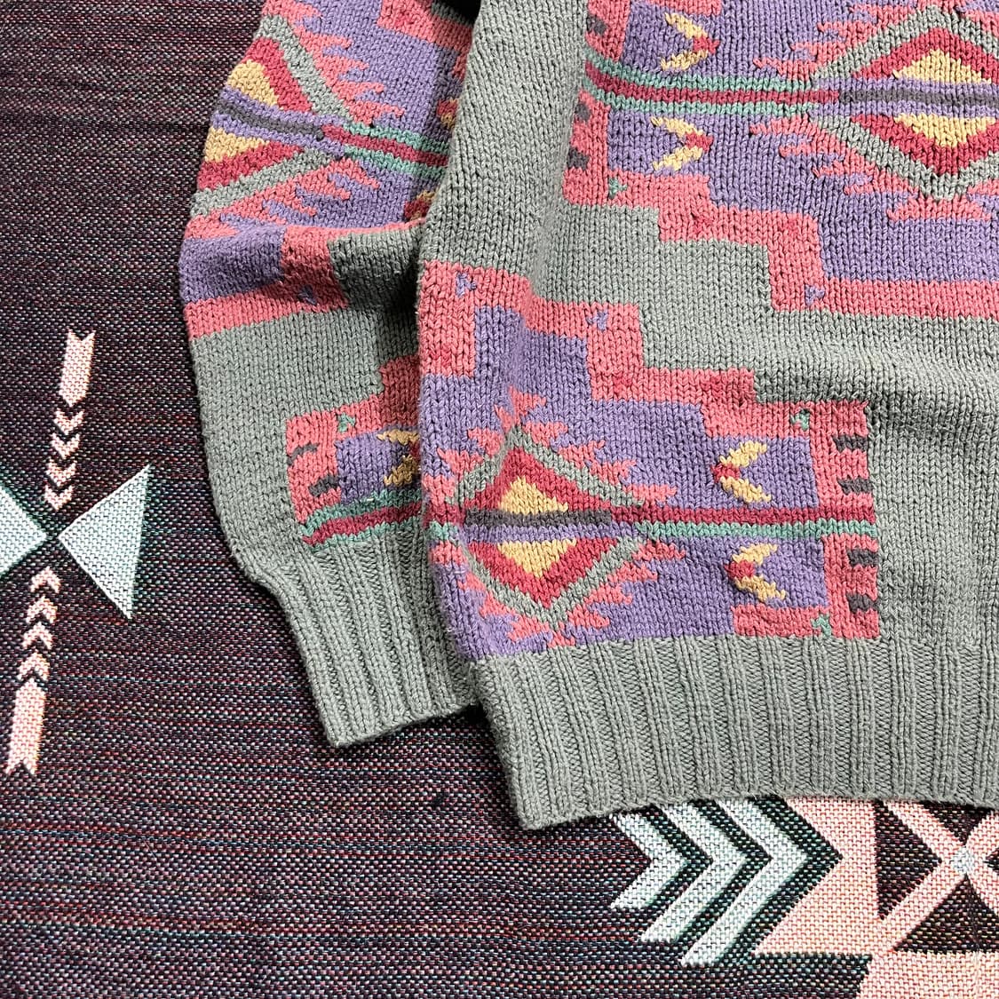 [POLO] 90's 폴로 컨트리 핸드니트 아즈텍 하프넥 니트스웨터 상품이미지5