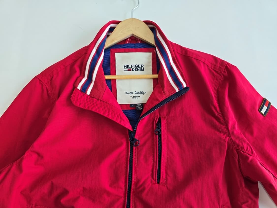 타미 힐피거 데님 나일론 블루종 자켓 레드 L 상품이미지1