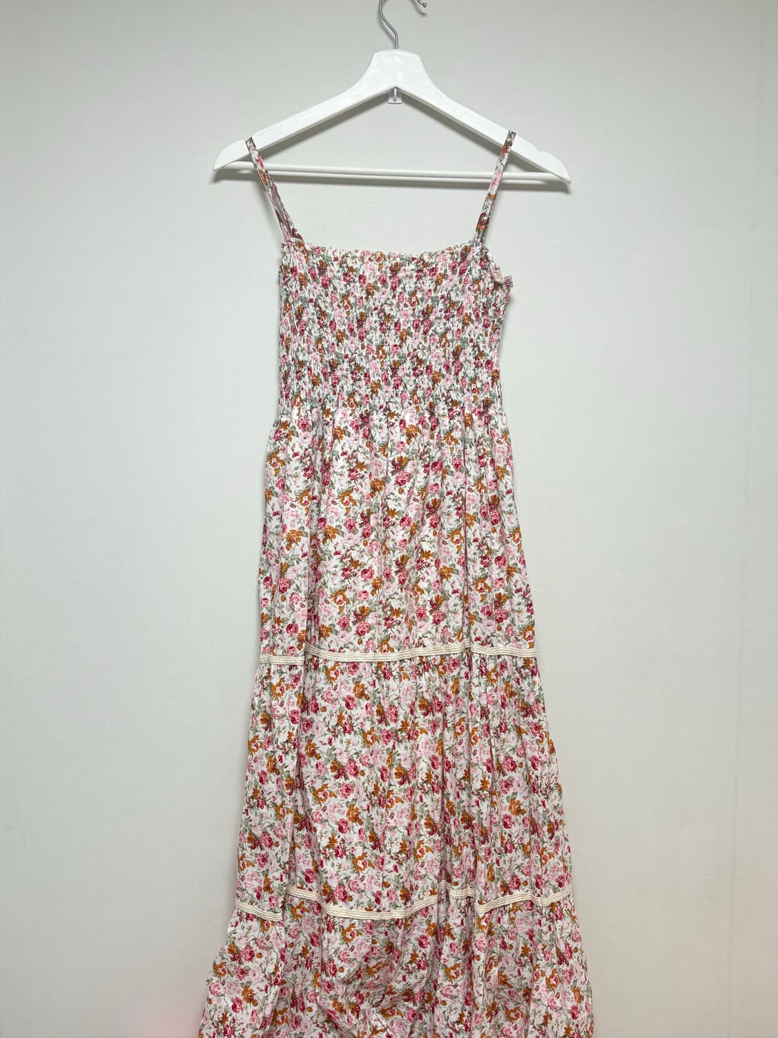 레드 핑크 플라워 롱원피스 상품이미지1