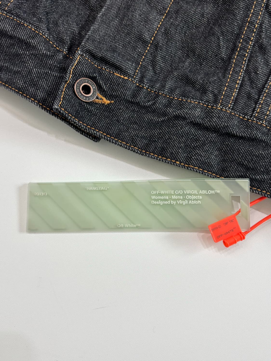 Off White 오프화이트 애로우로고 흑청 데님 자켓 상품이미지8