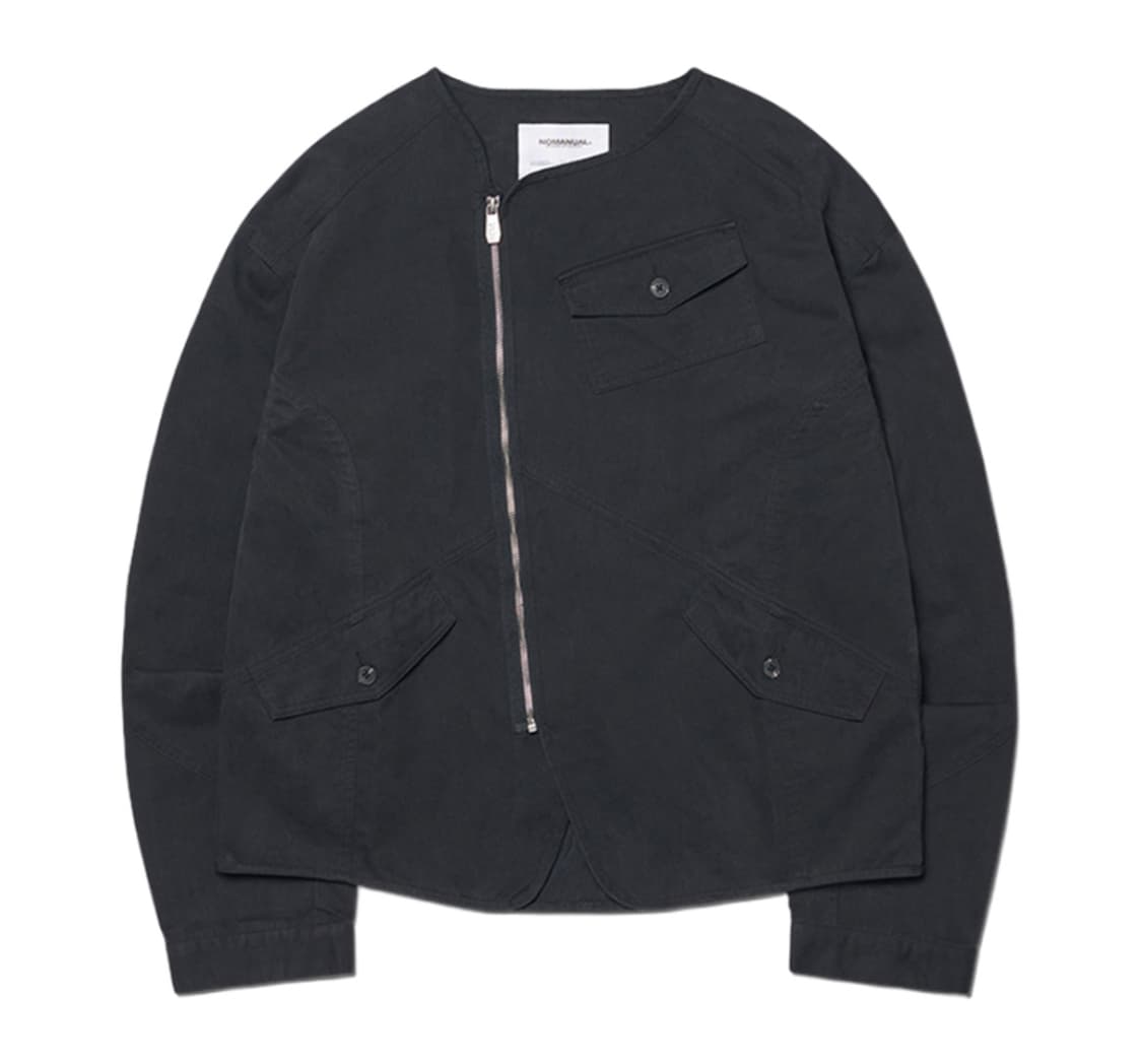 노매뉴얼 워시드 카라리스 사선 지퍼 자켓 상품이미지1