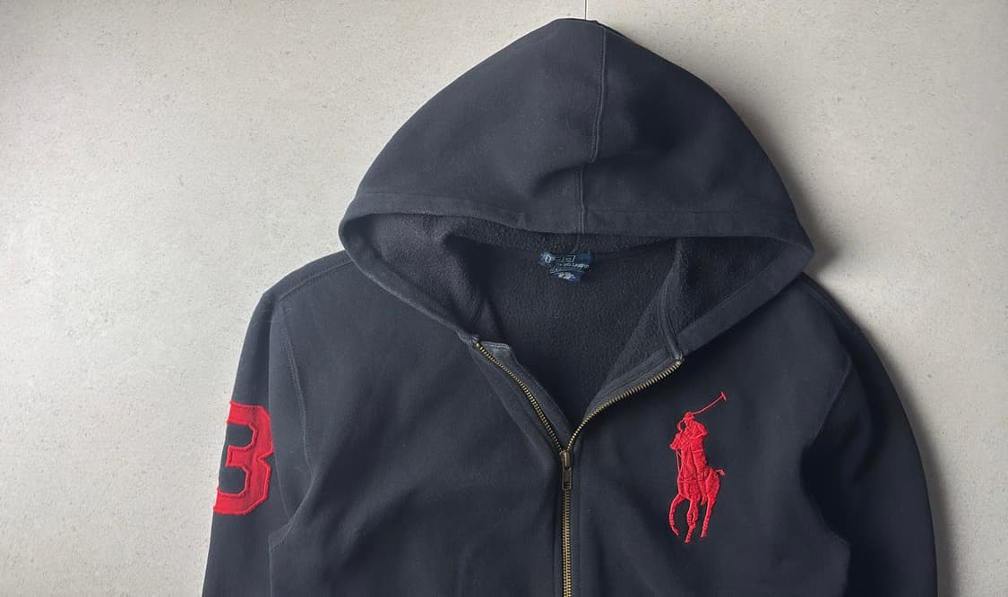 폴로 빅포니 검빨 후드집업 상품이미지2