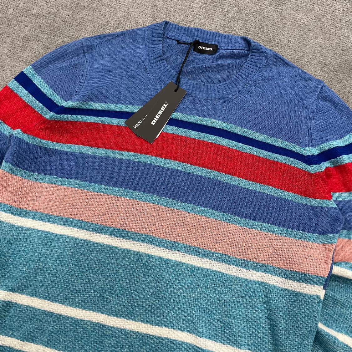 L 새상품 디젤 멀티컬러 린넨 니트 상품이미지2