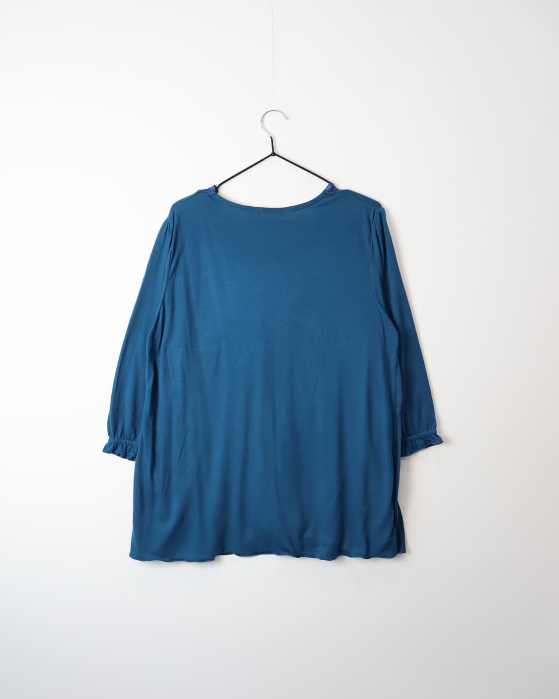  Jpn Deep Blue Pleated Peplum Blouse 상품이미지6