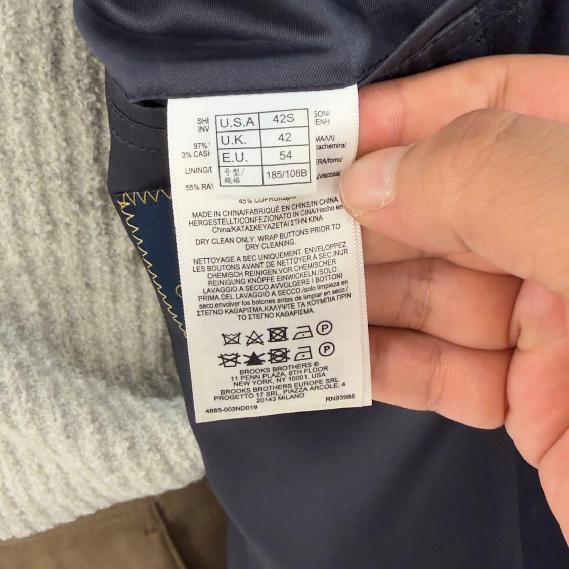 브룩스브라더스 플라넬 3버튼 네이비 금장 블레이저 상품이미지9