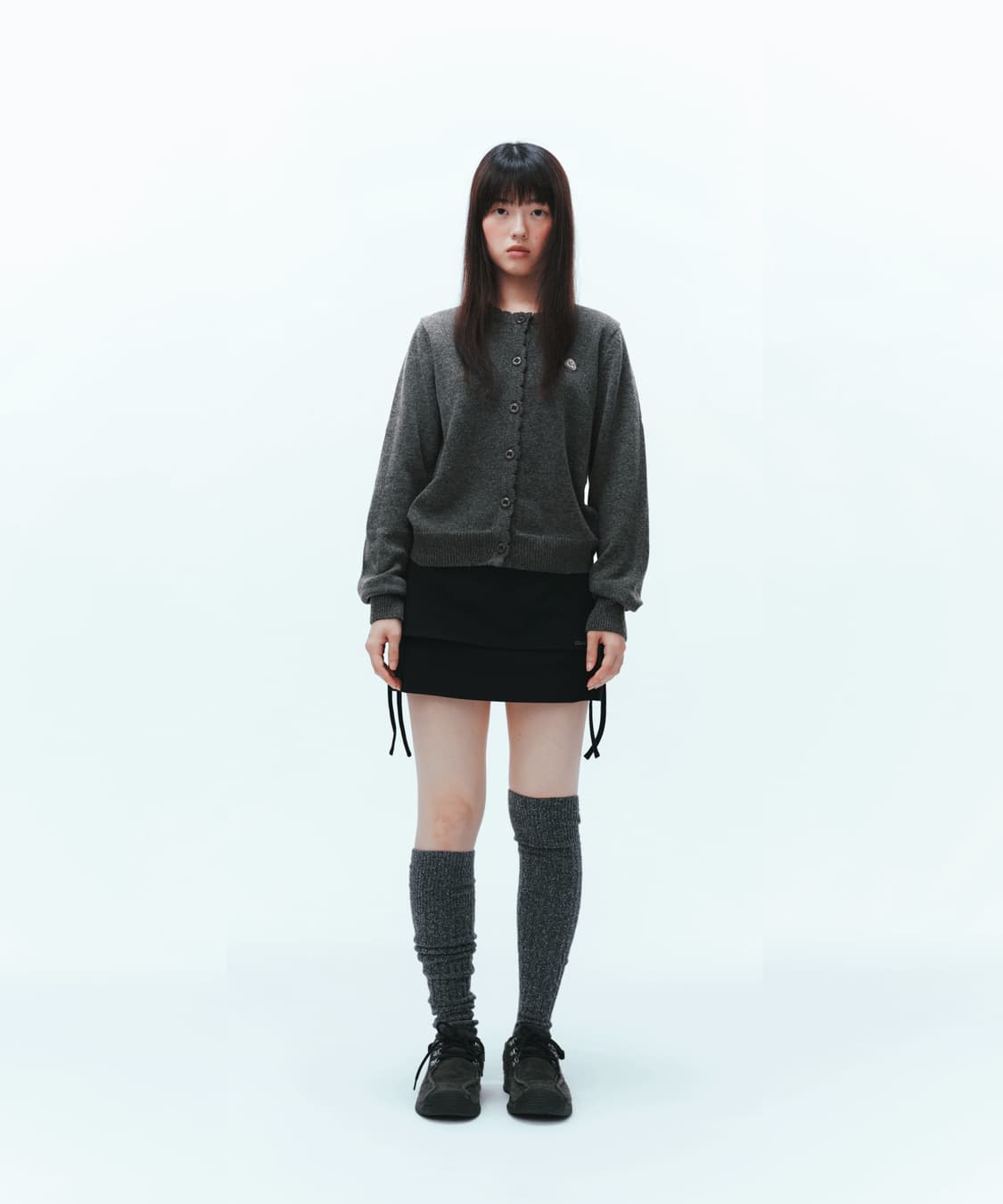 코이세이오 플라워 버튼 가디건 그레이 상품이미지2