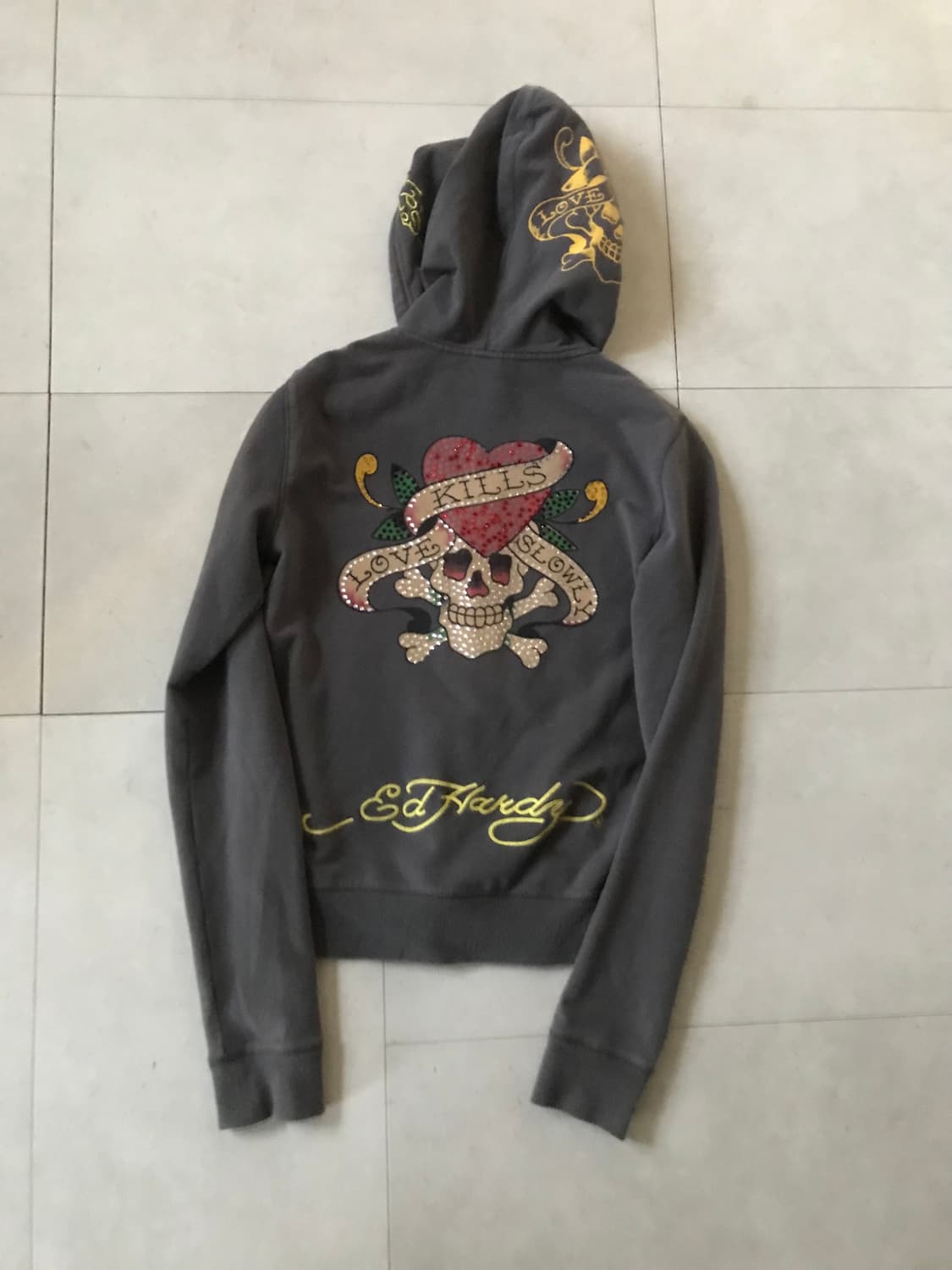 에드하디 그레이 스컬 큐빅 투웨이 후드집업 상품이미지9