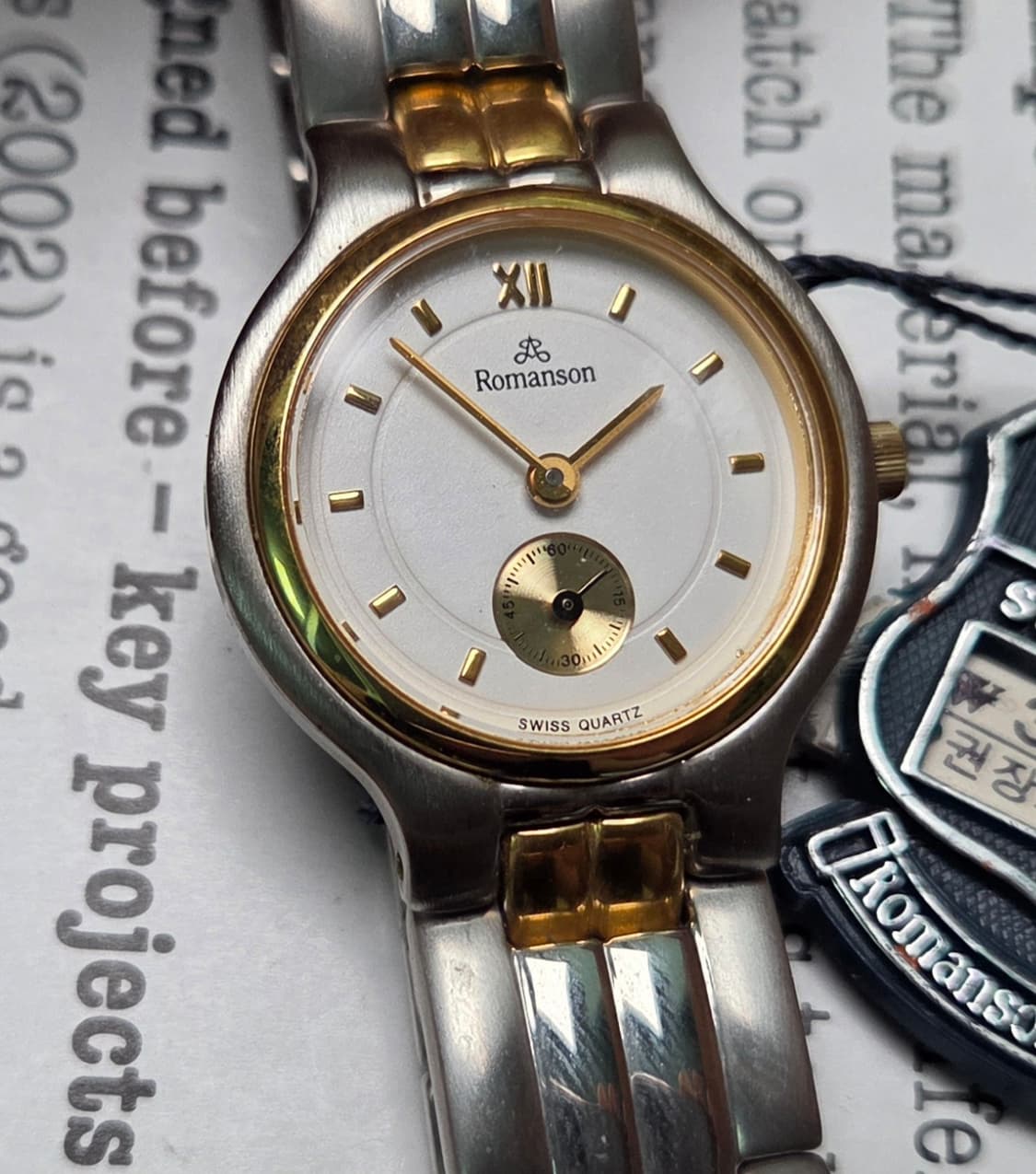 데드스탁] 빈티지 로만손 화이트다이얼 콤비 독립초침 쿼츠 여성용
 상품이미지1