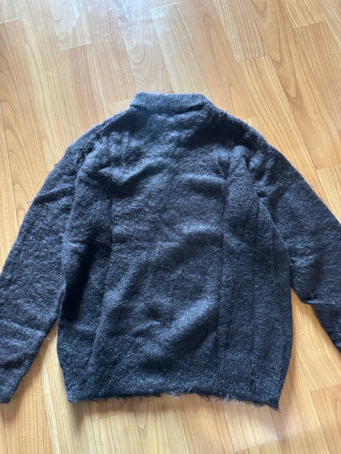 [3] 오라리 브러쉬드 슈퍼 키드 모헤어 폴로 니트 다크브라운 상품이미지2