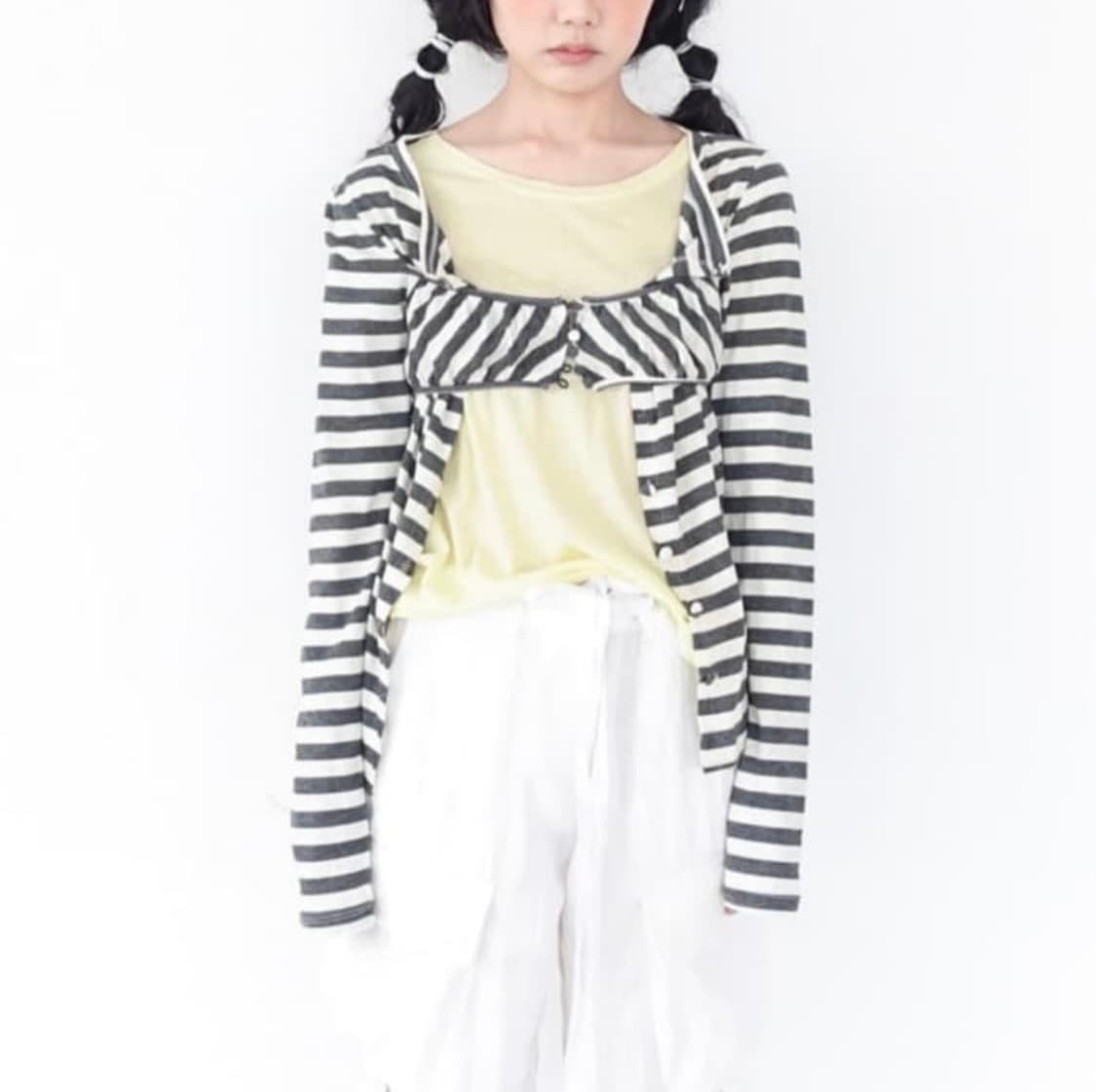 샵페어리 stripe button cardigan 상품이미지2