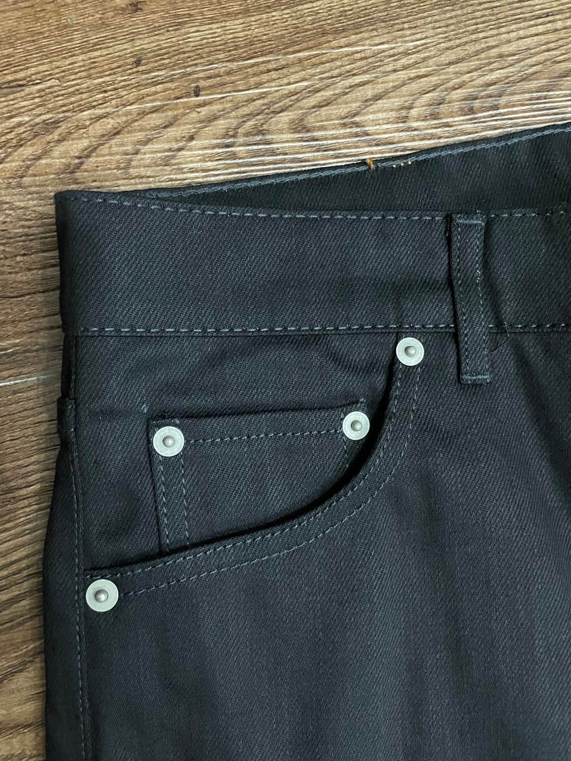 hallaveshje 블랙 데님 팬츠 블랙진 생지 상품이미지4