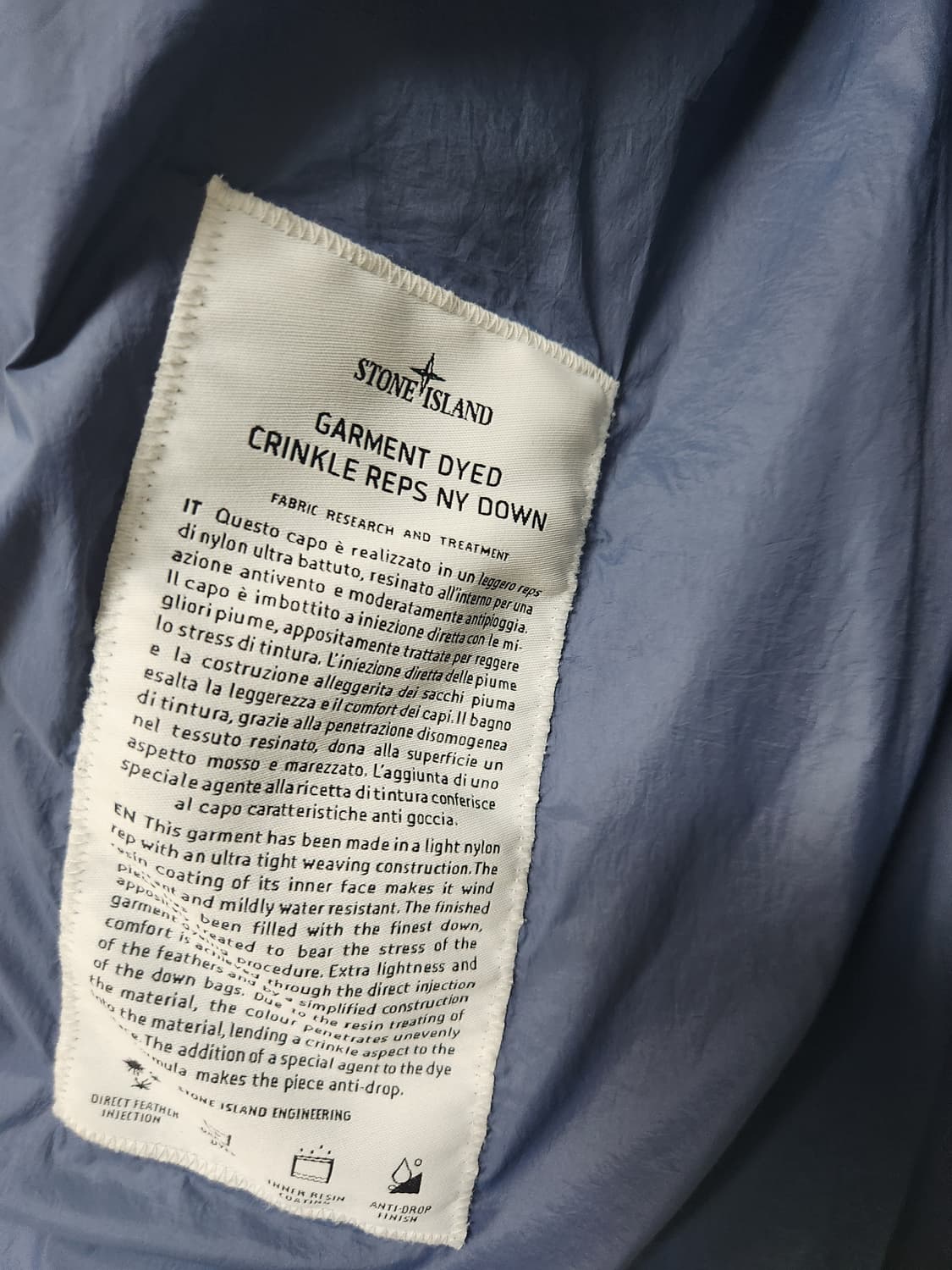스톤아일랜드 크링클랩스 패딩 블루 3xl 상품이미지5