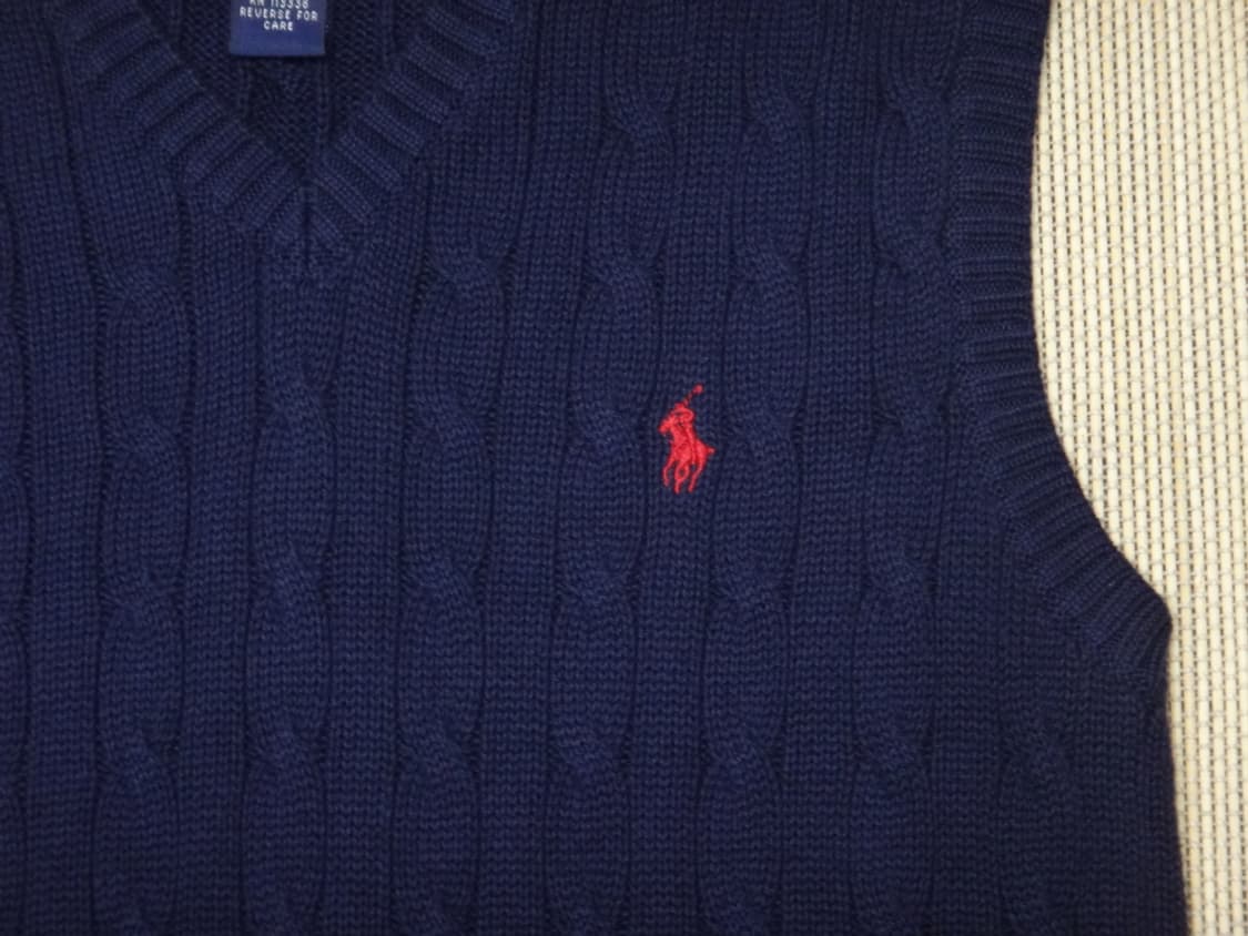 (M) 폴로랄프로렌 여성 꽈배기 브이넥 니트 조끼 상품이미지4