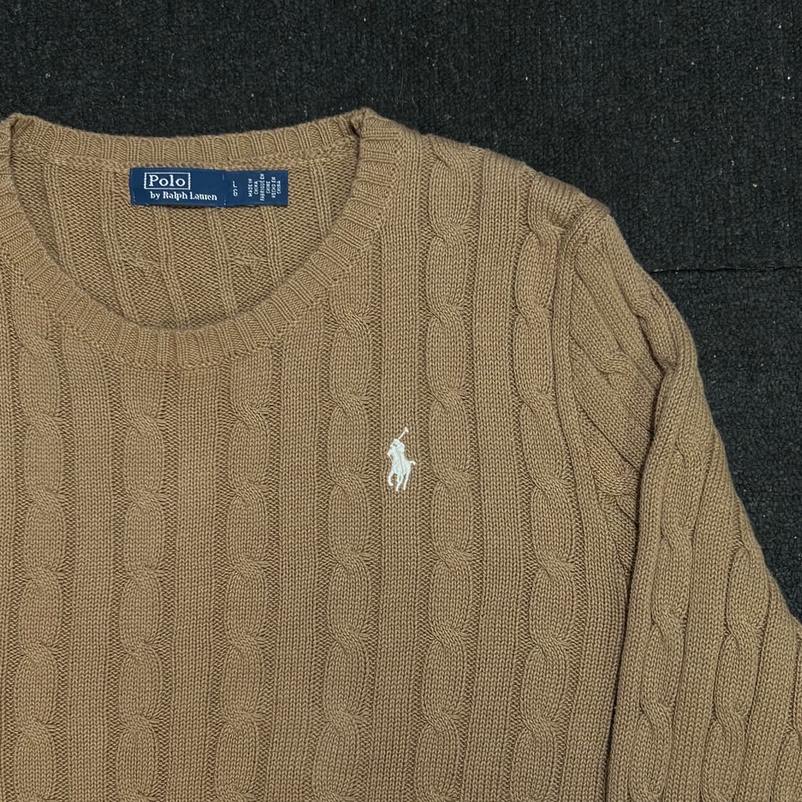 폴로 랄프로렌 케이블 니트 베이지 L 상품이미지3