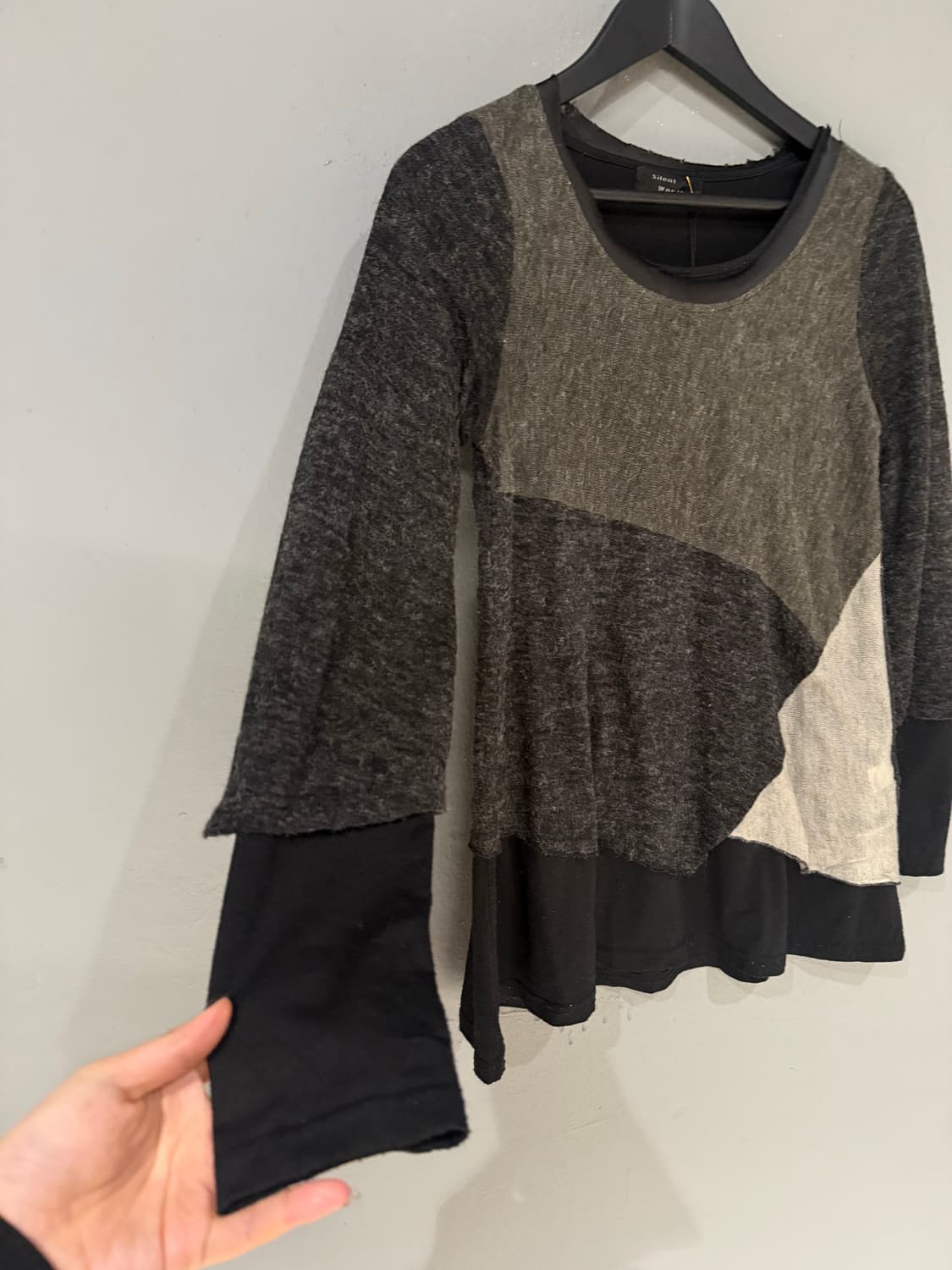 patchwork design layered long sleeve 상품이미지8