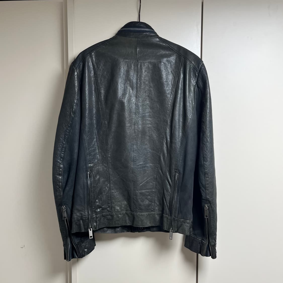 지오송지오 멀티지퍼 하이넥 램스킨자켓 상품이미지2