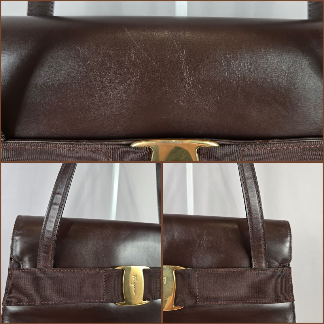 살바토레 페라가모 바라 플랩 숄더백 가방 정품 브라운 페레가모 상품이미지3