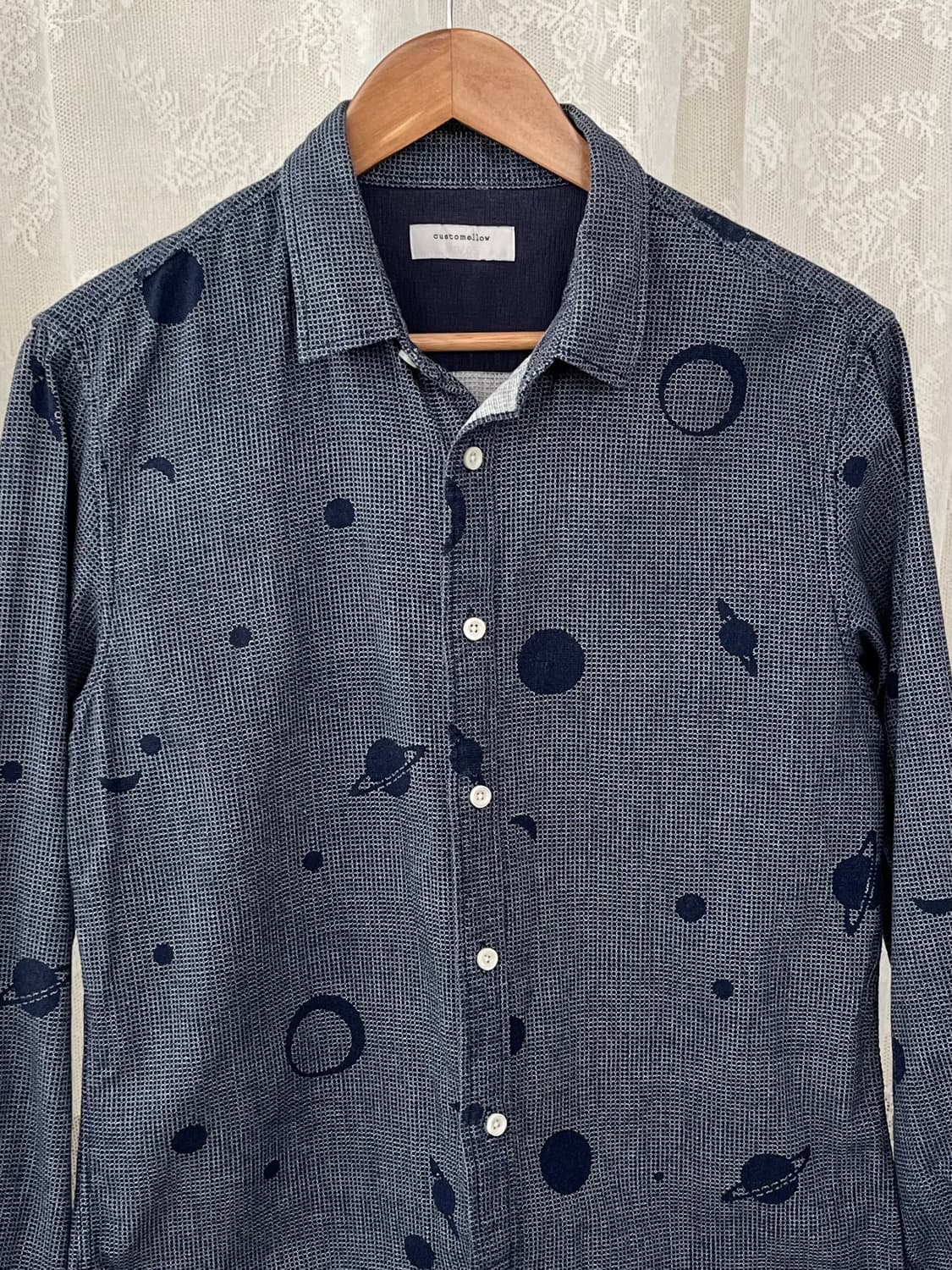 105) 커스텀멜로우 패턴 셔츠 네이비 상품이미지3
